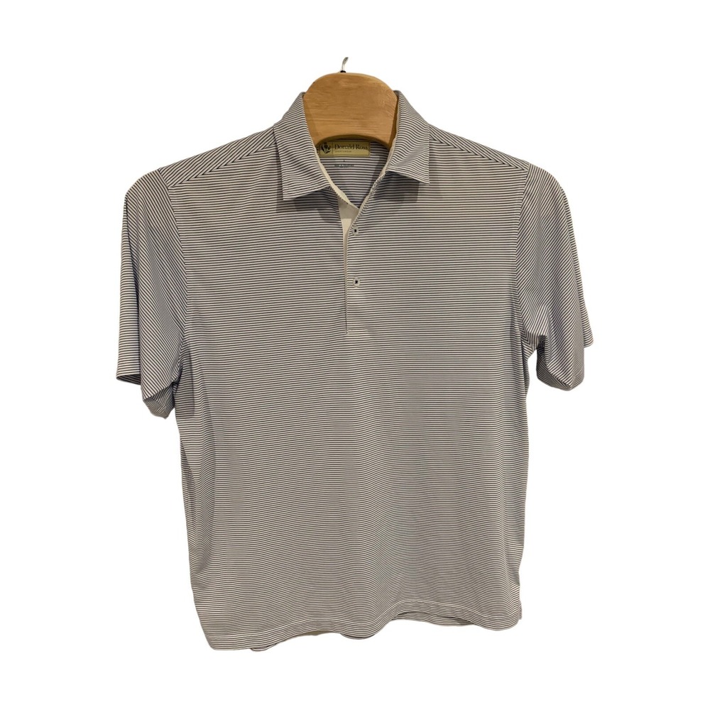 Donald Ross East Lake Golf Polo Shirt Men's L Striped Short‎ Sleeve Mint